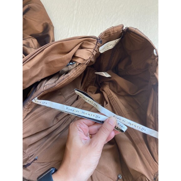 Rina Di Montella Sz 16 Brown Beaded Sequin Ballgown Steampunk Whimsigoth Dress - Picture 5 of 15